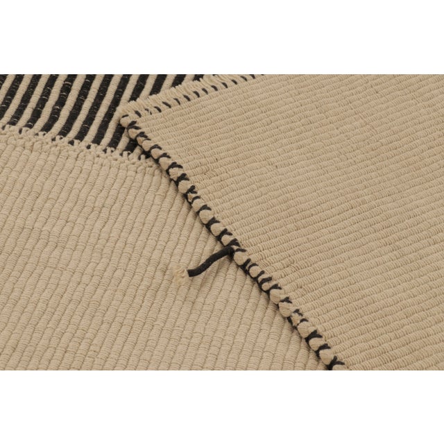 Rug & Kilim's Contemporary Rez Kilim Flatweave With Linear Black Design For Sale - Image 10 of 10
