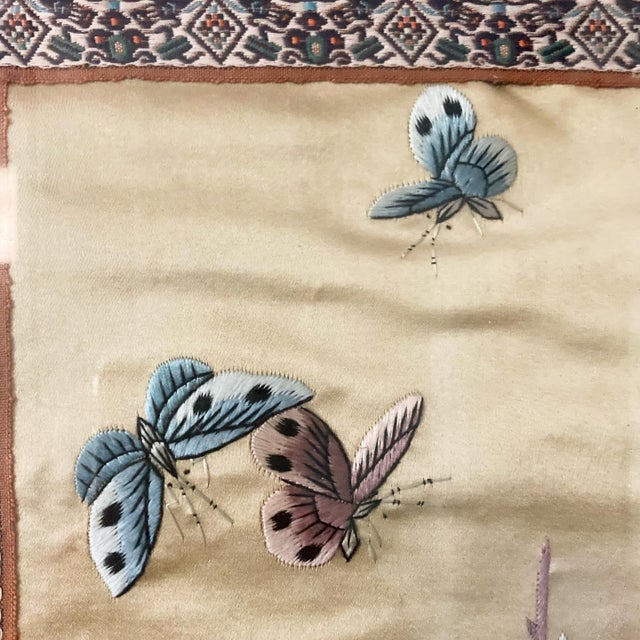 Hollywood Regency Late 19th Century Asian Silk Panel For Sale - Image 3 of 7