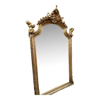 Gorgeous Monumental Louis XV Style Gilt Floor Mirror For Sale