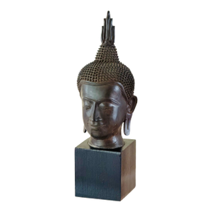18th Century Large Thai Bronze Buddha Head