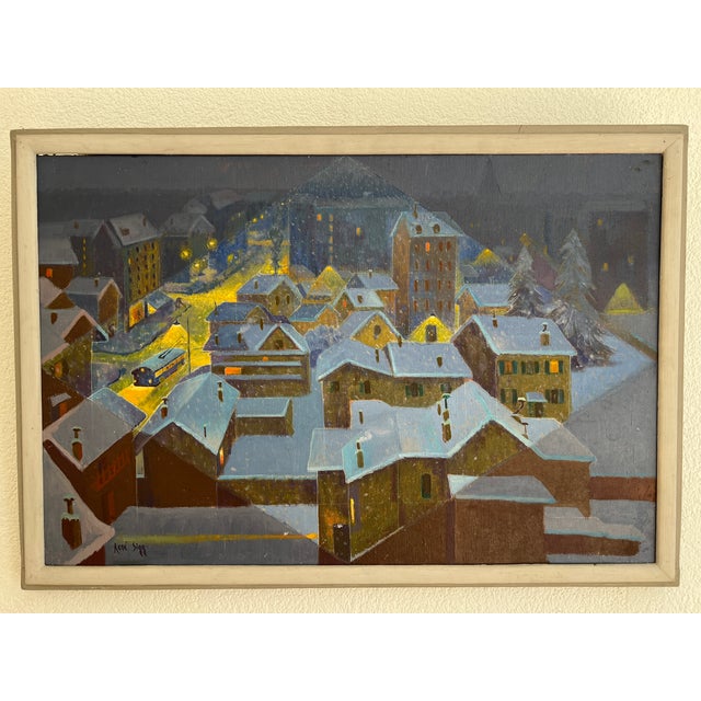 This work of art is a magnificent winter landscape, superbly executed with impressive detail and harmonious composition....