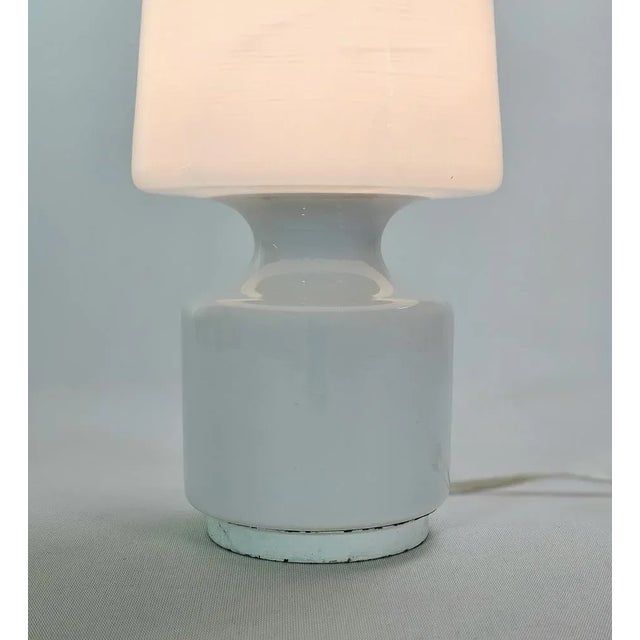 Metal Table Lamp in Layered Milk Glass, Italy, 1960s For Sale - Image 7 of 9