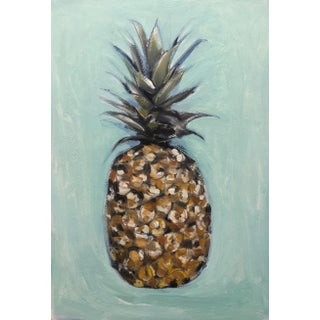 "Pineapple Still Life" Contemporary Expressionist Oil Painting For Sale