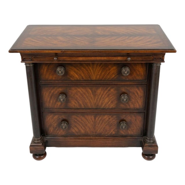 Flame Mahogany Three Drawer Bachelors Chest For Sale