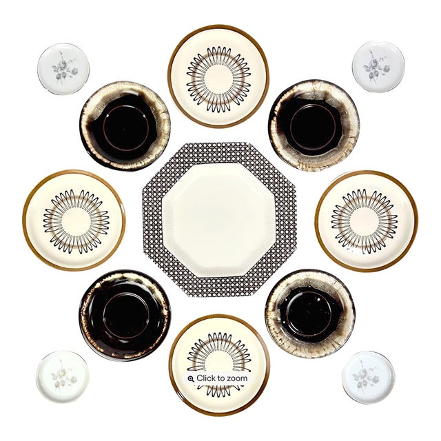 Eclectic Ecru & Umber Vintage Wall Plate Curation - Group of 13 For Sale