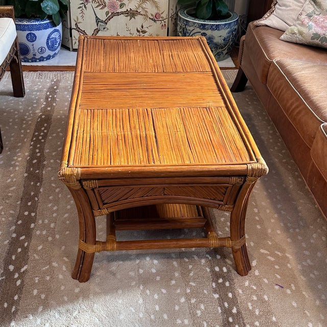 Mid 20th Century Rattan Coffee Table | Chairish