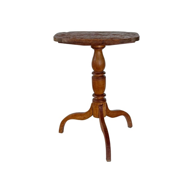 Antique Candle Table For Sale - Image 4 of 7
