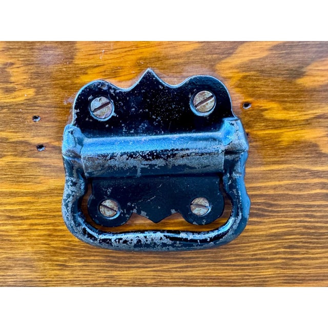 Vintage Wooden Hope Chest W/ Yale Lock – Solid Wood Blanket Chest on Casters For Sale - Image 9 of 17