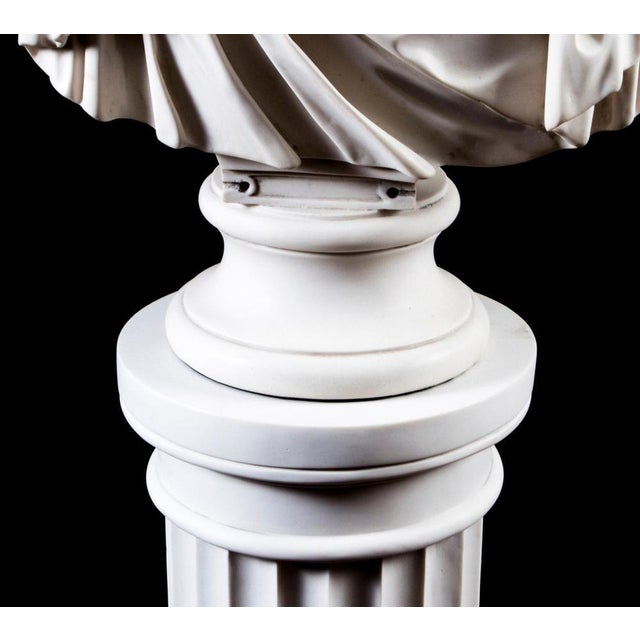 White Marble Bust and Pedestal Depicting Roman Emperor Lucius Versus, Set of 2 For Sale - Image 8 of 18