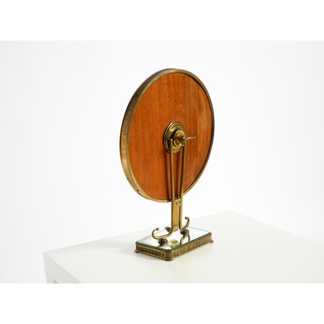 Large Mid-Century Italian Brass Table Mirror, 1950s For Sale - Image 9 of 18