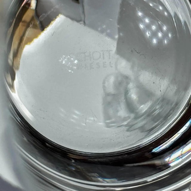 1980s Schott Zwiesel Etched Tritan Crystal Highball Glasses: Modern Minimalist Barware - Set of 8 For Sale - Image 4 of 4