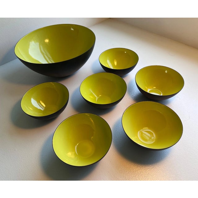 Mid-Century Modern Vintage Herbert Krenchel Enamel Krenit Bowls - Set of 7 For Sale - Image 3 of 12
