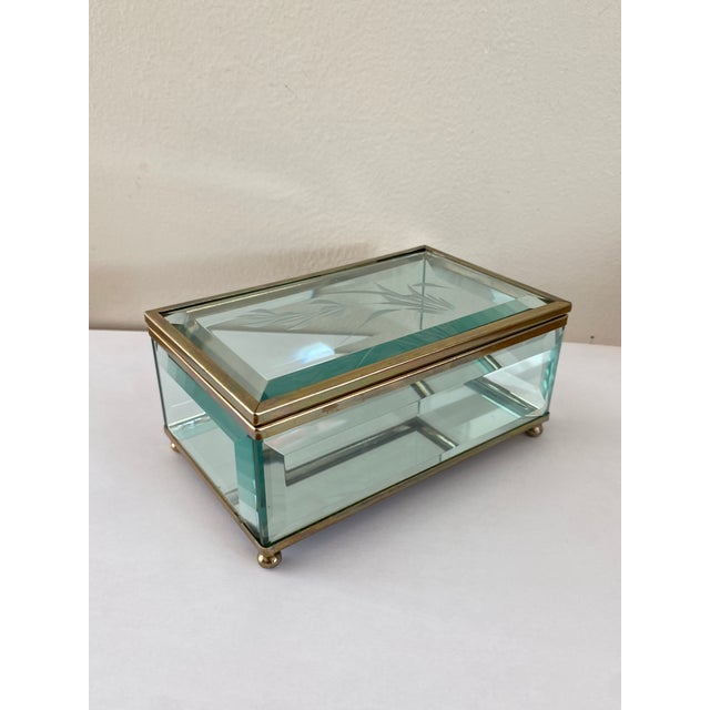 Vintage Italian Art Deco Beveled Glass Box, Italy, 1930 For Sale - Image 12 of 18