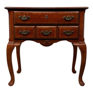 Antique English Beech and Burr Walnut Inlaid Side Table, 1900s For Sale