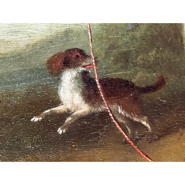 White Historical Oil Painting Portrait of Louisa Cooke and “Mr. Quiz”: Home Before Trafalgar British Provincial School, in the Manner of George Romney For Sale - Image 8 of 18