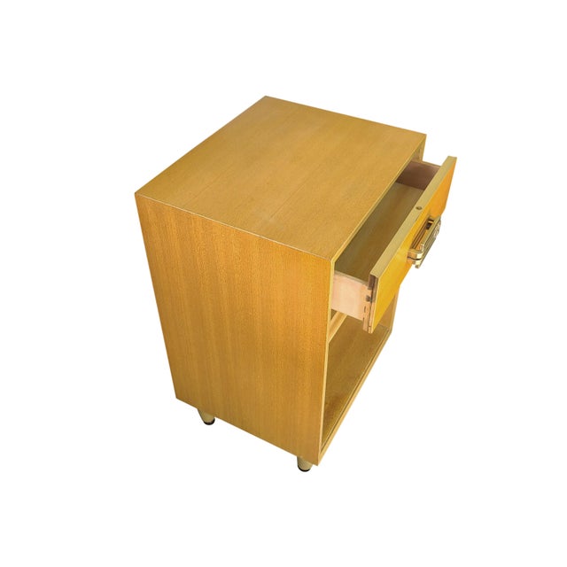Mid-Century Modern Nightstand Cabinet With Drawer & Adjustable Shelf by Raymond Loewy for Mengel-Man For Sale - Image 3 of 11