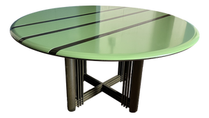 Round Black and Mint Green Gallery Dining Table from Giorgetti, 1980s