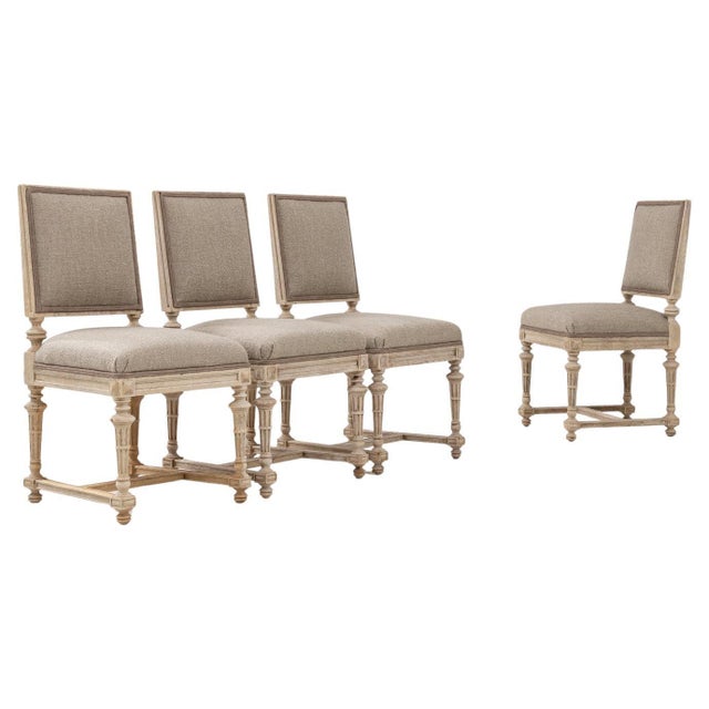 19th Century French Set Of Four Upholstered Dining Chairs For Sale - Image 15 of 18