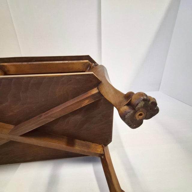 Brown Vintage Art Deco Art Nouveau Console Table with Swans and Lions Claws, 1940s For Sale - Image 8 of 18