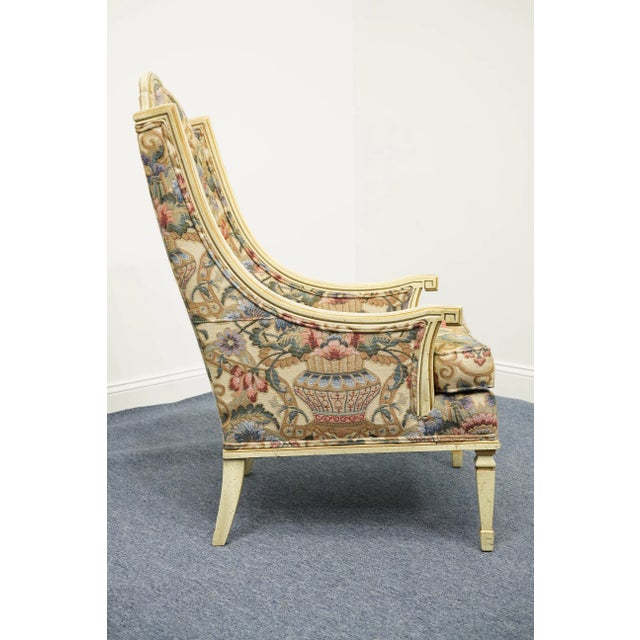 Statesville Chair Co. Italian Provincial Tufted Upholstered Accent Arm Chair For Sale - Image 9 of 12