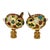 Cloisonne Pig Lamp Finials on Brass Hardware - a Pair For Sale
