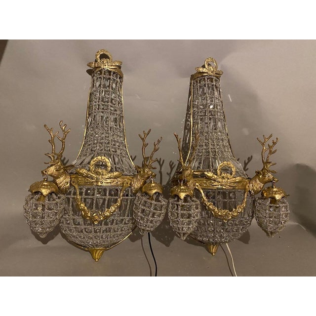 Circa 1980 French Louis XVI Gold Bronze Wall Lamps/ Sconces – Pair For Sale - Image 10 of 18