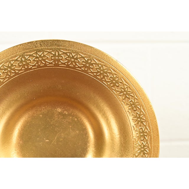 Metal Tiffany Studios New York Bronze Doré Shallow Bowl or Plate With Decorative Border For Sale - Image 7 of 13