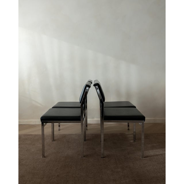 Mid-Century Modern Bauhaus SM07 Dining Chairs in Chrome and Leather by Cees Braakman for Pastoe, 1960s, Set of 4 For Sale - Image 3 of 18