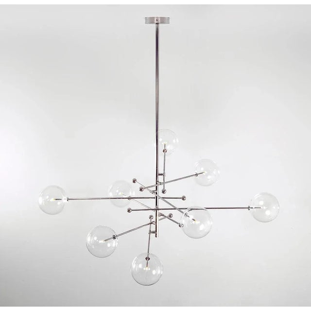 Contemporary RD15 12 Arms Polished Nickel Hanging Light by Schwung For Sale - Image 3 of 12