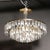 Mid-Century 3-Tier Faceted & Cut Crystal Chandelier in Brass W/ Glass Rod Detail For Sale - Image 13 of 18