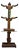 19th Century Dutch Elm Hall Stand with Mirror, Coat Hooks and Umbrella Holders For Sale