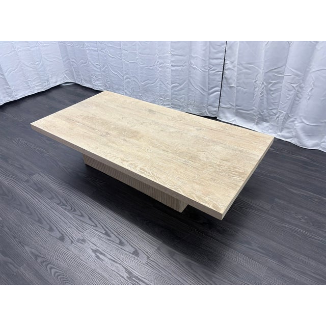 Rh Reclaimed Oak Reeded Plinth Rectangular Coffee Table – 64" For Sale - Image 10 of 18
