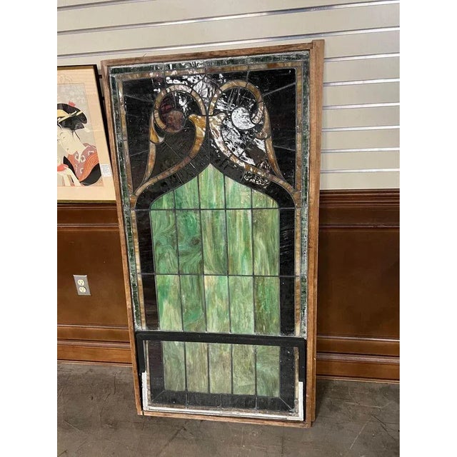 Antique Early 19th Century Leaded Glass Window Panel For Sale - Image 9 of 11