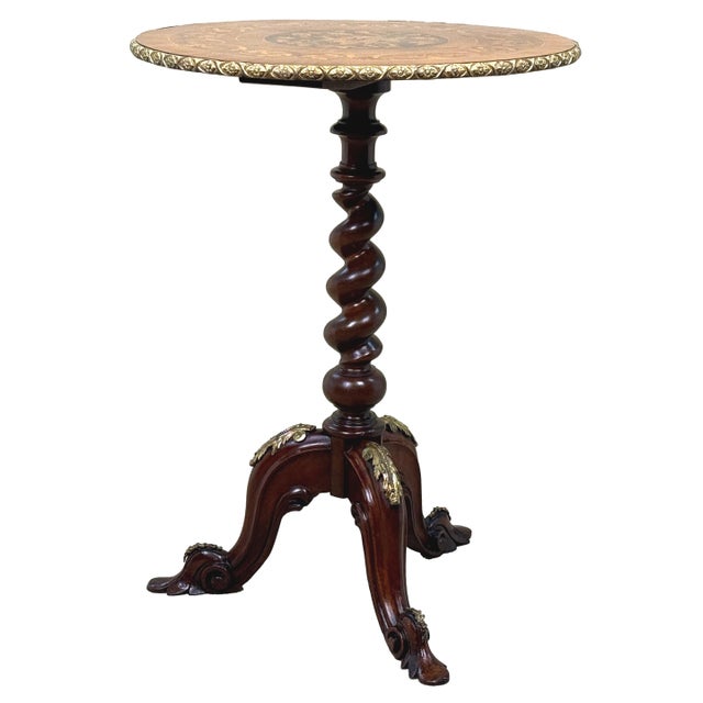 Victorian Ormolu and Marquetry Circular Lamp Table, 1860 For Sale - Image 3 of 10