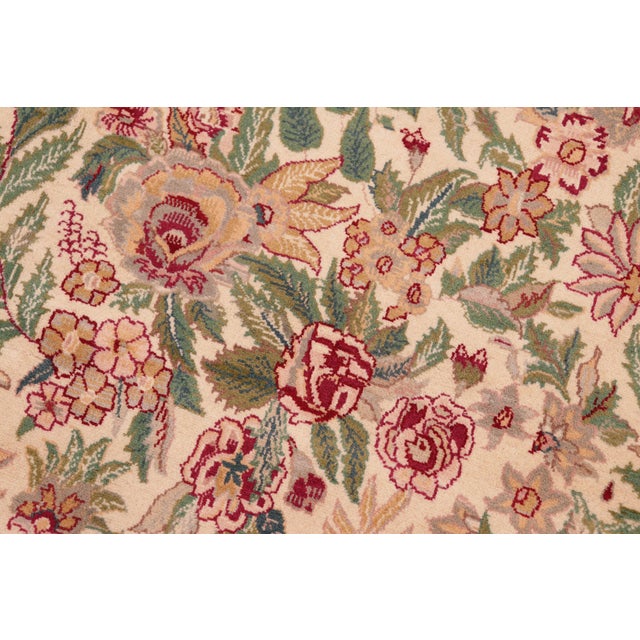 1990s Floral 1990's Pak-Persian Beige/Gold Wool Rug - 7'11'' X 10'4'' For Sale - Image 5 of 9