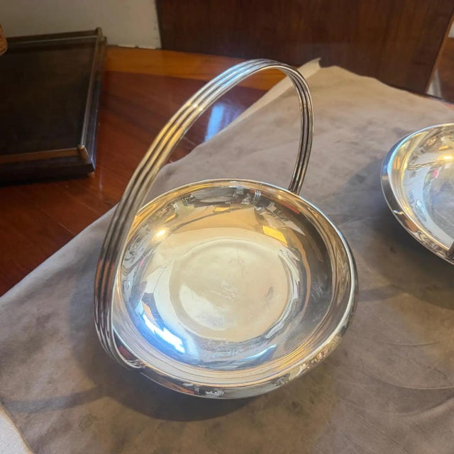 Metal Two 1950s Silver Plated Centerpieces by Gio Ponti for Fratelli Calderoni For Sale - Image 7 of 14