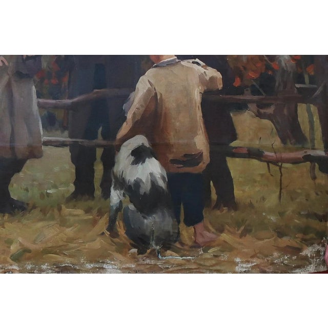 Lenin and the Peasants: Original Oil Painting, Socialist Realism, 1970s For Sale - Image 6 of 6