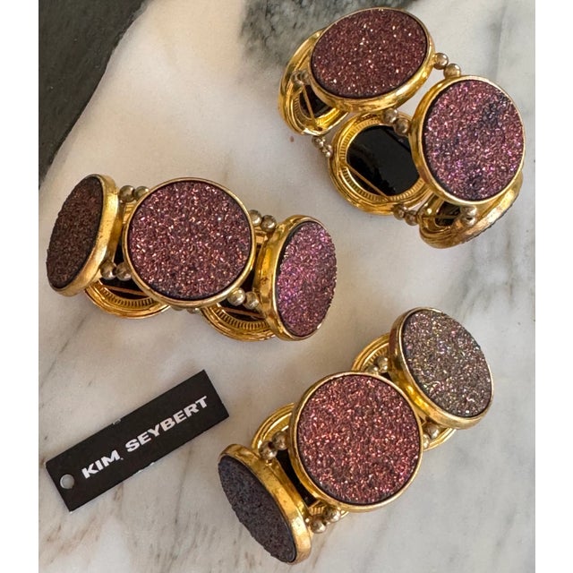 Contemporary LastCHANCE!Vintage Kim Seybert Harlequin Napkin Rings - Set of 3 For Sale - Image 3 of 12