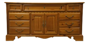 Singer Furniture for Sears Open Home Collection Early American Country Style 68" Solid Pine Triple Door Dresser 2325-64952