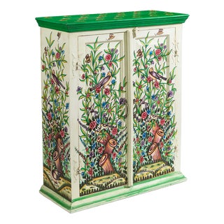 Cabinet with Birds and Flowers, 1940s For Sale