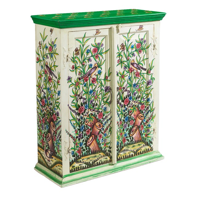 Cabinet with Birds and Flowers, 1940s For Sale