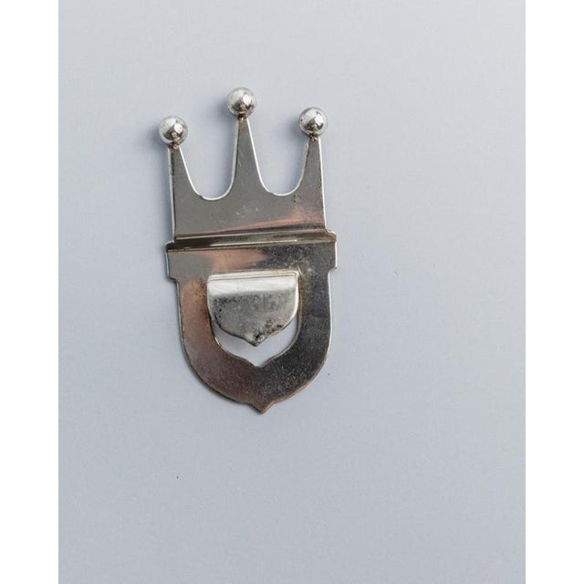 Vintage Silver-Plated Crown Bottle Opener, Italy, 1980s For Sale - Image 10 of 11
