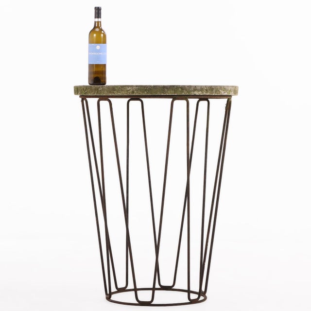 Modern Mid 20th Century Modernist Stone-Top Iron Garden Table For Sale - Image 3 of 4