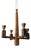 Art Deco Danish Wooden Candle Chandelier, 1970s For Sale