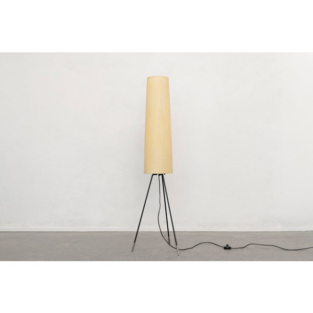 Light Yellow Mid-Century Modern Tripod Floor Lamp by Hesse, West Germany, 1960s For Sale - Image 8 of 8