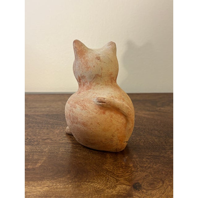 Mid-Century Modern Vintage 1960s Mid-Century Terracotta Cat Sculpture For Sale - Image 3 of 8