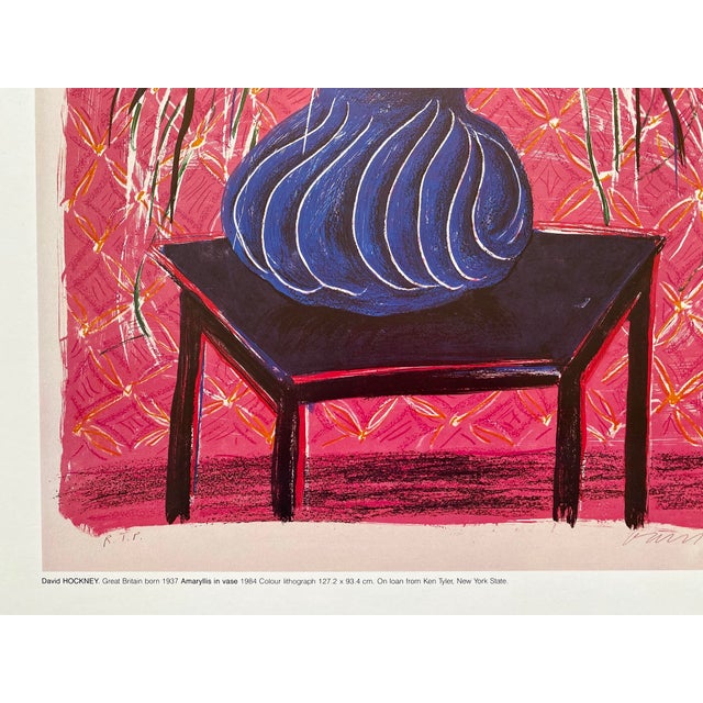 David Hockney Vintage 1985 Pop Art Lithograph Print Framed Exhibition Poster " Amaryllis in Vase " 1984 For Sale - Image 9 of 18