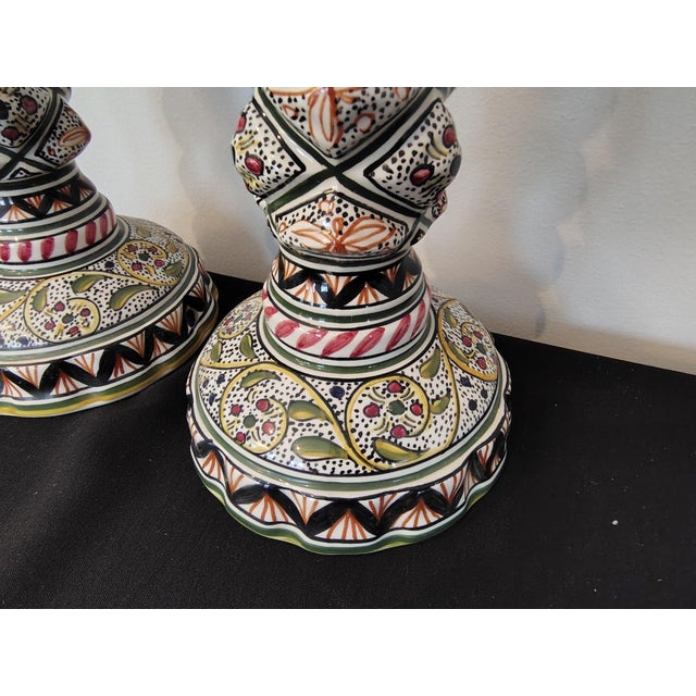 Pair of Large Vintage Portuguese Estrela De Conimbriga 15th-Century Style Spiral Candlesticks For Sale - Image 4 of 7