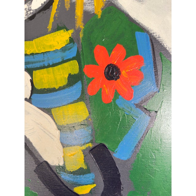 Mid-Century Modern Vintage “Sawyer” Original Clown Painting, Oil on Canvas, Mid‑20th Century Folk Art For Sale - Image 3 of 8