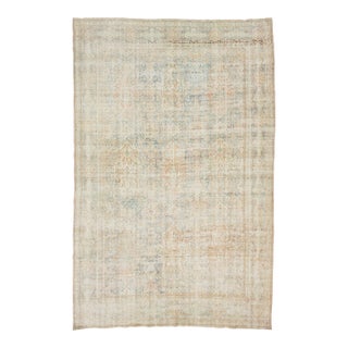 Blue Antique Persian Tabriz Wool Rug With Allover Design From the 1900s For Sale